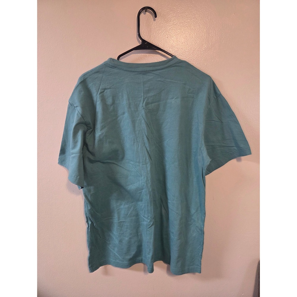 Premier International Mens XL Teal Blue 100% Cotton Short Sleeve T-Shirt Tee - Picture 3 of 5